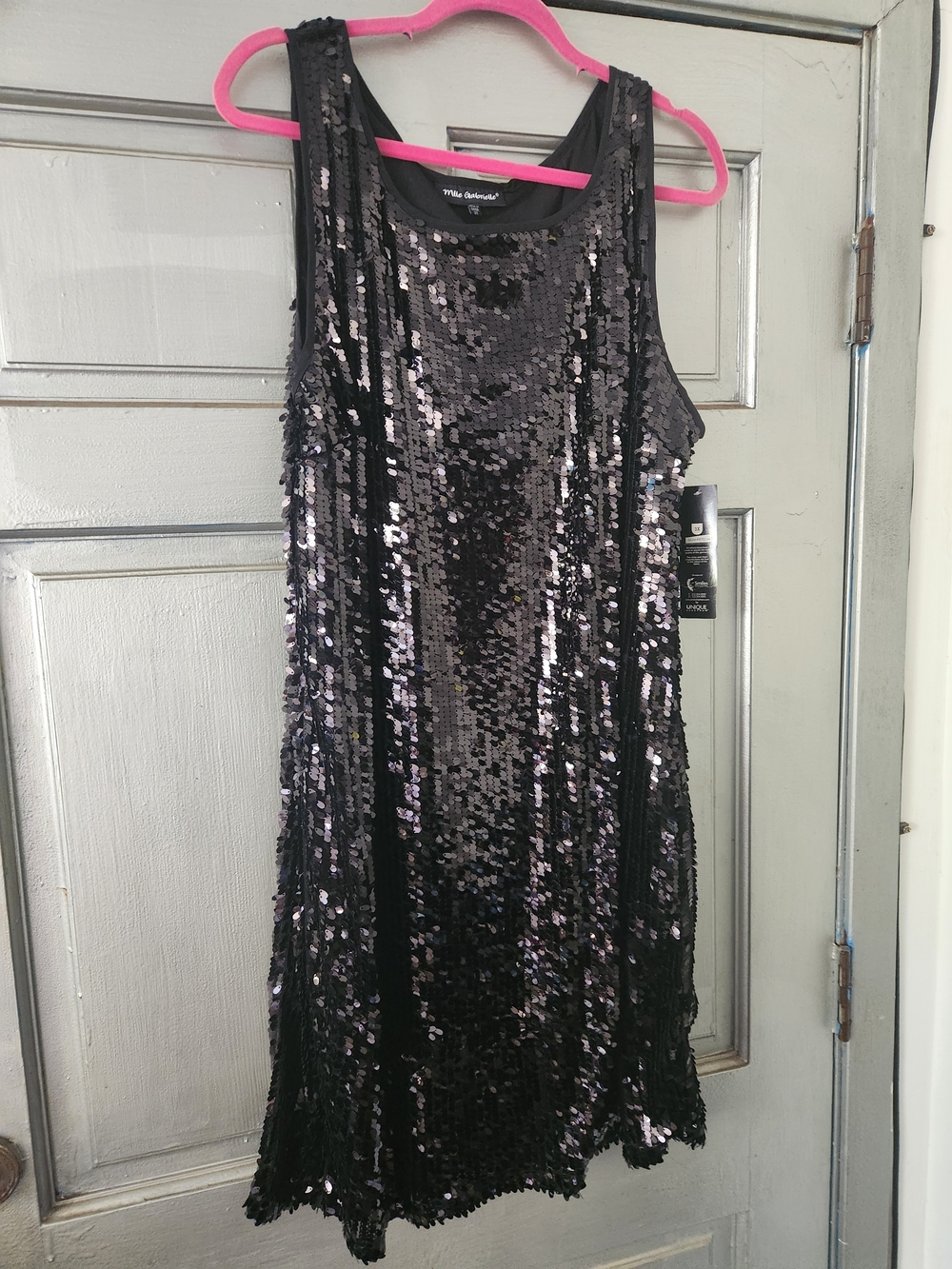Mlle Gabrielle Black Sequin Mini Dress
